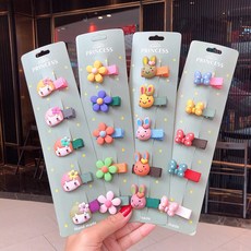 유아 아기 머리핀 5pcs/세트 여자 어린이용 귀여운 미니 헤어핀 과일꽃 동물 아기 머리핀 머리장식 헤어 액세서리헤어악세사리