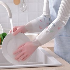겨울 플러스 벨벳 방수 장갑 두껍고 튼튼한 고무 장갑 부엌 Dishwashing 장갑 손 청소 장갑|스크럽 장갑|, 단일, 1개, WT2-L