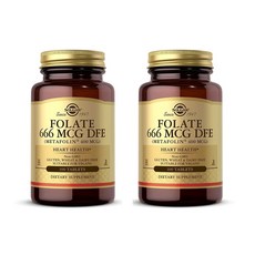Solgar Folate 666 MCG DFE (Metafolin 400 MCG) 솔가 엽산 666mcg DFE 100정 2팩, 1개