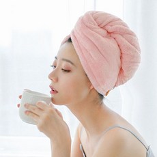 머리 빨리 말리는 수건 극세사 헤어드라이 타올 샤워헤어캡, 퍼플