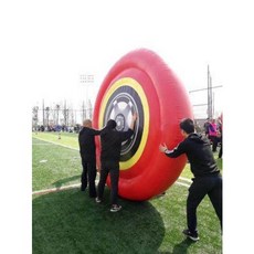 재미 운동회 롤러 타이어 경기 차륜 앞으로 공기 주입 큰 타이어 탱크 앞으로 굴러가는 차바퀴 모충전
