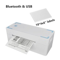 호환 라벨 프린터 운송장 주소 바코드 스티커 USB 블루투스 열전사 비즈니스용 적합 4x6인치, 02 Bluetooth USB, 01 미국 플러그