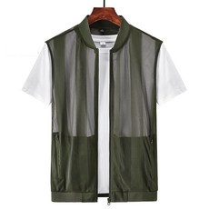 남자 여름 야상 조끼 얇은 메쉬 펀칭 포켓 조끼 자켓 Men''s Vest 뉴타임즈 L734H265 자 여름 야상 조끼 얇은 메쉬 펀칭 포켓 조끼 자켓 Men's Vest 뉴타임즈 L734H265