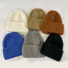 6color 유아동잡화 모자 두툼 비니 뜨개 겨울모자 남녀공용 두건 아동