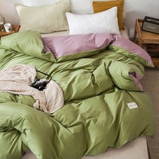 더블침대커버세트 Nanjiren전체면이불 세트싱글 학생 1인용커버 기숙사 1.5미터 침대순 솜이불 200x230, C06-KZ-아보카도+연소분