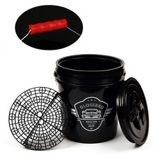 글로스브로 세차버킷18L(블랙)+그릿쉴드(블랙)+감마씰(블랙) 세트