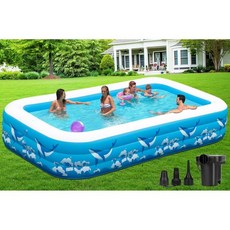 Large Inflatable Swimming Pool for Adults 키즈 ZEUSFIRE 130"x72"x22" Blow Up Kiddie Pools with Pump Fu