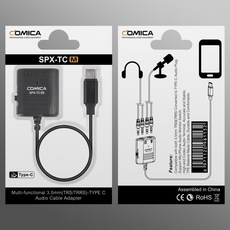 Comica CVM-SPX-TC 3.5mm TRS/TRRS USB TYPE-C 오디오 케이블 플매트 카펫 매트 러그 어댑터 안드로이드 5.0 이상 스마트 폰, 01 As shown