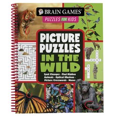 (영문도서) Brain Games Puzzles for Kids - Picture Puzzles in the Wild: Spot Changes Find Hidden Animals... Spiral, Publications International,..., English, 9781645589044