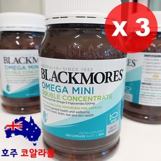 호주코알라몰 블랙모어스 2배함량 더블 오메가3 알티지 rtg 미니400캡슐, 3개