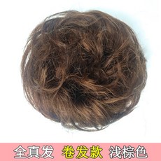 미니고데기 리얼머리카락 생머리 완자 헤어 머리묶는 헤드펌 머리끈 자연스럽고풍성함 셀럽 헤어스타일러 기계, 기본, T03-컬링 링-라이트브라운
