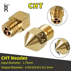 3D 프린터 MK8 클론 CHT 노즐 0.4mm-1.2mm 1.75mm 필라멘트 CR10S Ender-3 유량 압출기 프린트 헤드 업그레이드 액세서리, [02] 3PCS, [02] 1.75mm for 0.6mm