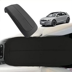 BestEvMod Ioniq5 센터 콘솔 팔걸이식 패드 커버 모스 코드 디자인 엑스트라 소프트 극세사 가죽 방수 프로텍터 시트 현대 오닉 5 20212023과 호환 화이트, 블랙, 1개