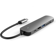 도킹스테이션 델 썬더볼트독 맥북 하드디스크 레노버 삼성 노트북도킹스테이션 USB C HUB Dongle 4K HDMI VGA Type CPD USB30 RJ45 이더넷 SD/TF, 6 in 1
