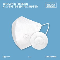 라인프렌즈 KF94 새부리형 마스크 대형 1박스(50매) / 황사 미세먼지 브라운 앤 프렌즈(Brown & Friends), 1박스(50개)