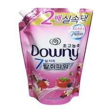 다우니 초고농축 핑크 섬유유연제 베리베리와 바닐라크림 리필, 1.6L, 4개