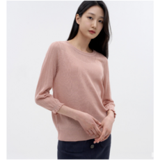 [지센창원]여성 스카시 라운드 7부 니트 2색 LFKTN302