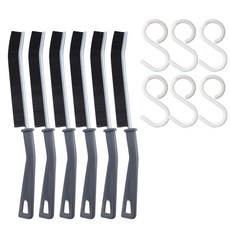 리빙블러썸 만능 틈새 브러쉬+S자 고리3P, 6개, 블랙