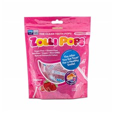 Zollipops Clean Teeth Lollipops 졸리팝 클린티스 자일리톨 롤리팝 무설탕 딸기맛 3.1oz (88g) 2팩, 88g