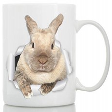 Rascally Rabbit Mug - Funny Bunny Coffee Mug - Perfect Bunny Gifts - Cute Rabbit Tea Cup (11oz) null, 1, White