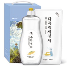 오늘의쉼표 세제 선물세트 답례품 생필품 34호 (주방세제 + 다목적 세정제), 1개