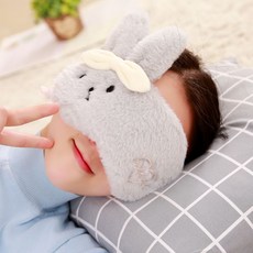 만화 빛 을 가 리 는 수면 안대 잠 자기 환기 남녀 눈 보호 얼음 주머니 얼음 찜질 여행 점심 시간 귀마개 회색 토끼 귀 걸 이 < 얼음 주머니 포함 >