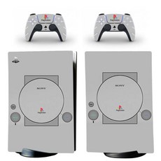 PS1 스타일 PS5 표준 디스크 에디션 스킨 스티커 데칼 커버 플레이 스테이션 5 콘솔 및 2 컨트롤러 PS5 스, 한개옵션0