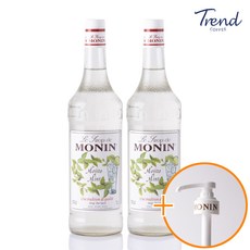 모닌 모히토 민트 시럽 1000ml 2개+모닌 전용 시럽펌프 1개(트루시트러스 사은품), 1L