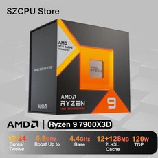 AMD Ryzen 9 7900X3D R9 7900X3D 4.4 GHz 12 코어 24 CPU 128M 100 100000909 소켓 AM5 선풍기 없는, 01 CHINA - 7900x