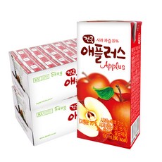 건국우유 애플러스 사과주스 48팩 사과과즙 15%, 48개, 190ml