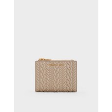 찰스앤키스 카드지갑 CK6-10681108_TAUPE_XXS Apolline Textured Top-Zip Wallet - Taupe