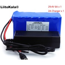 Liitokala 24 v 6ah 7s3p 18650 배터리 29.4 v 6000 mah bms 전기 자전거 오토바이/전기/리튬 이온 배터리 팩 + 29.4 v 2a 충전기|B, 단일, 1개