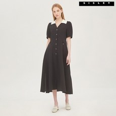 시슬리 원피스 아이싱 니트 카라 SAOP36331_BK
