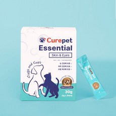 큐어펫 에센셜 눈&피부 Curepet 강아지 고양이 눈 피부 피모 습진 산화질소 영양제 눈영양제 피부영양제, 큐어펫 눈&피부 영양제, 1팩, 큐어펫 눈&피부영양제