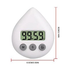 타이머 카운트다운 디지털 샤워 방수 에너지 절약 욕실 전자 물방울 알람 시계, White, 1개