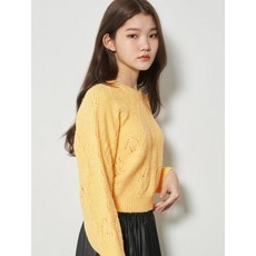 에잇세컨즈 옐로우 스카시 퍼프 소매 풀오버 니트 (350951JQ1E)