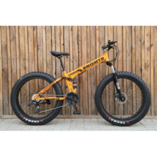 26인치 풀샥 4.0 MTB 철티비 접이식 자전거 광폭타이어, 7단, 오렌지