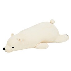 LIV 일본 LIVHEART 북극곰 인형 뽀 글 이 귀여운 곰 소녀 잠 자기 쿠션 을 안 고 함께 자 는 생일 선물 여자 상규 형 - 아이보리 한 마리 L 호 (길이 76x 너비 32x 높이 20cm)