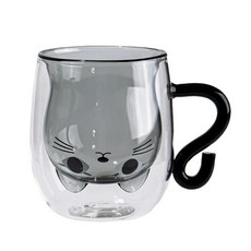 손잡이가 귀여운 벽 커피 고양이 머그잔 선물 유리 차 컵 애호가, 1개, 1.Cat