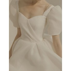 웨딩드레스 셀프웨딩드레스 결혼식2부드레스 프렌치 라이트 웨딩 드레스 2021 새로운