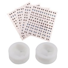 QDY DIY 공예에 대 한 눈 스티커 2pcs 인형 얼굴 실리콘 폴리머 클레이 금형, 0ml