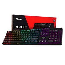 ATWO Gaming LED 機械紅色鍵盤 USB 線性, 黑色, AG0302, 紅軸