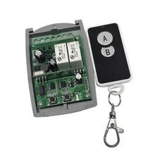 JC 2 채널 DC12V-48V 릴레이 스위치 모듈 A u0026 B 버튼 원격 제어 433MHz