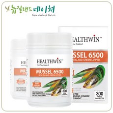 고함량 초록입 홍합 그린머슬 6500mg (장에서 녹는 캡슐) 300캡슐 x 2개 