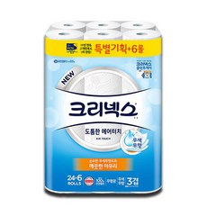 크리넥스 도톰한 에어터치 3겹 롤화장지 27m, 30롤, 1개