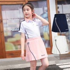 Norbei 여아용 플리츠 스커트 밴딩 골프 A라인 치마바지