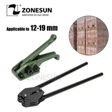 ZONESUN 12 16 19mm 수동 목재 포장 PP PET 달아서 밴드 도구 종이 판지 상자 용 기계 Strapper 포장 도구