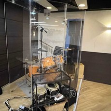 아크릴 차음판 드럼 투명 접이식 600x1200mm 5보드, 1개, 5개 높이 2000x가로 600mm