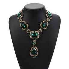 2020 인도 성명 목걸이 쥬얼리 여성 럭셔리 큰 유리 보석 목걸이 펜던트 Femme ZA Boho 민족 크리스탈 목걸이 파티|glass necklace pendants|gla