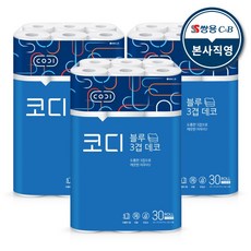 코디 블루 3겹 데코 27m 30롤 3팩, 3개